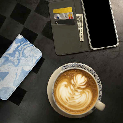 Blue Marbling iPhone 15 Pro Folio Case